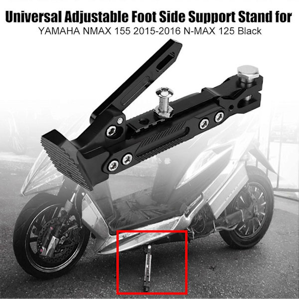 Universal Justerbart Sidostöd för NMAX 155 20152016 NMAX 125 Svart