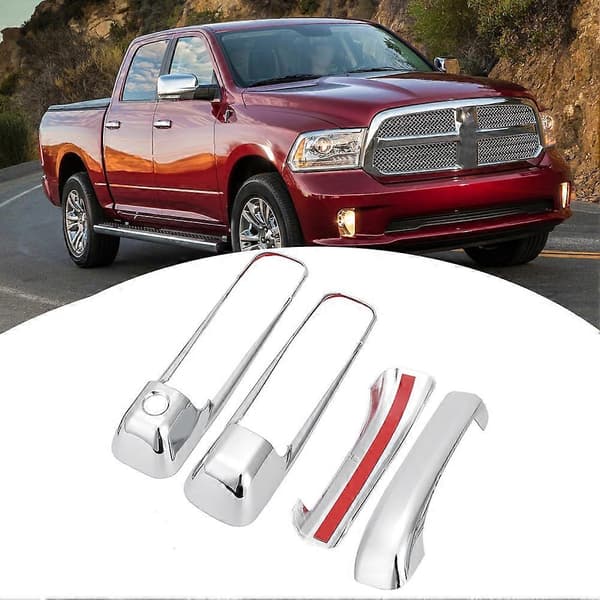 Chrome Dørgreb Trim Dæksel 2 Døre med 1 Nøglehul Passer til Dodge Ram 1500 2009-2015