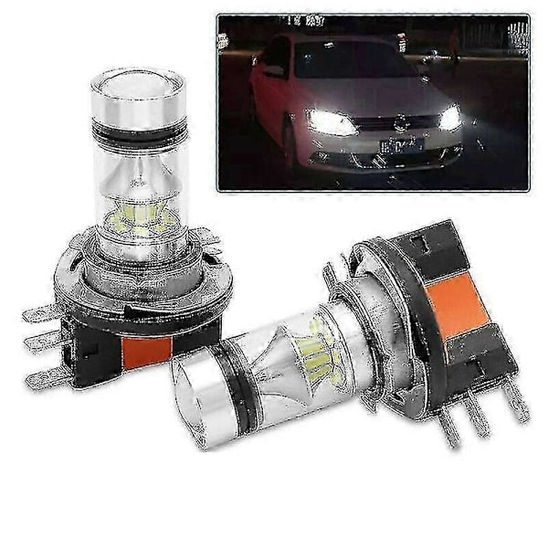 2x H15 LED-ajovalopolttimot 8000k 20smd Kaukovalo DRL-valosarja autolle Lähivalo H1 H3 H4 H6 H8 H9 H11 H16 Aotu-valot [YJD] 6000K Viileä valkoinen