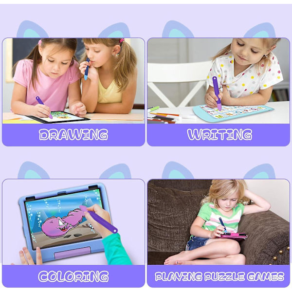 Børnevenlige Styluspenne til Alle Touchscreen-Enheder, med Anti-Rul-Snore, 2 stk. Styluspenne Kompatible med Kindle, iPad, iPhones, Tablets