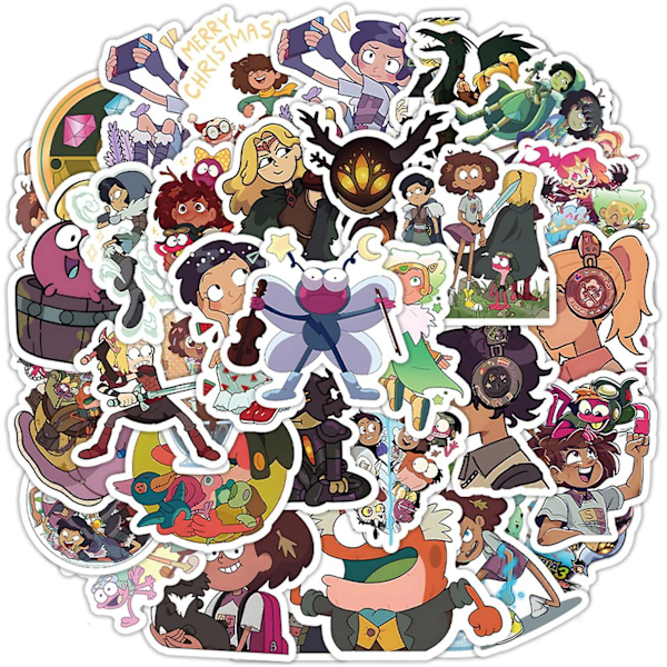 50 kpl Amphibia Tarroja Vedenkestäviä Vinyyli Kawaii Tarroja Lapsille Teineille Aikuisten Rullalautailuun Tietokoneelle Kannettavalle Kitaralle (amphibia)