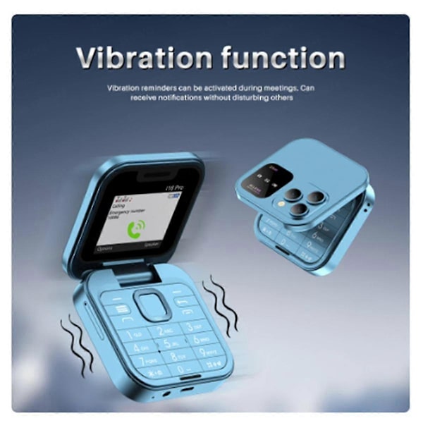 Mini Flip FM-radio Röst Snabbval Vibration 2 SIM-kort Liten Display Vikbar (Lila)