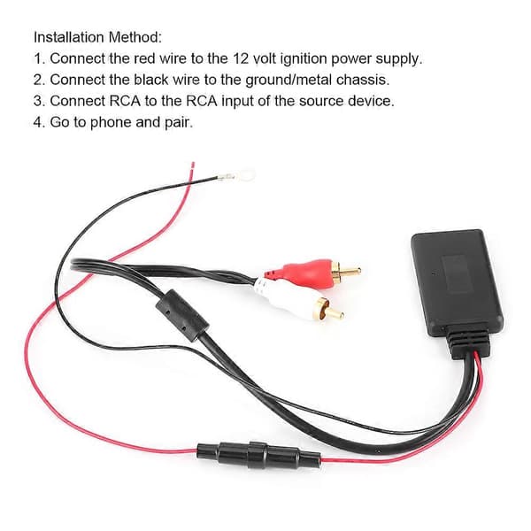 Universal Bluetooth AUX-mottakermodul 2 RCA AUXIN-adapter for bilaudio