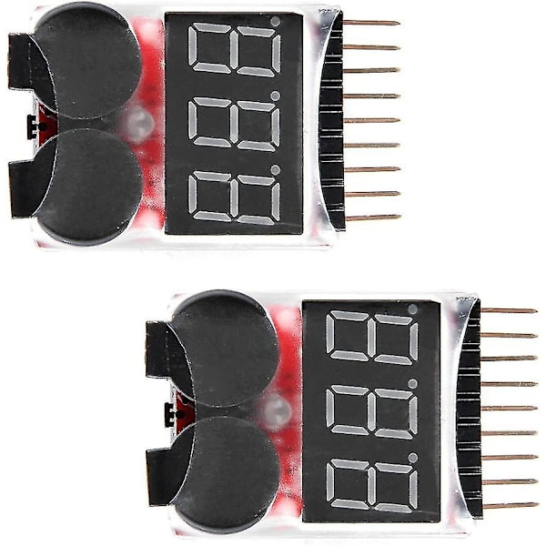 2 stk Mlarm Er Er Lav Spændings Buzzer Alarm Med LED-indikator Til 1-8 S Lipo Limn Li-