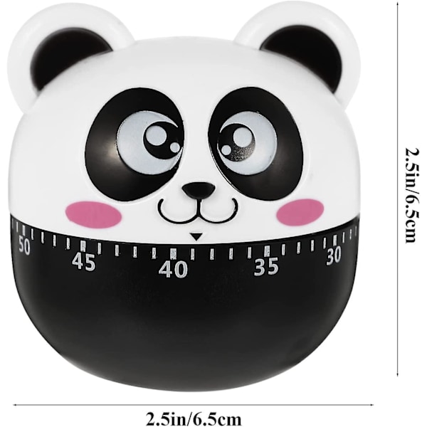 Kjøkken Eggtimer Søt Klasserom Timer Panda Formet Mekanisk Kjøkken Baking Matlaging Timer Påminnelse 60 Minutter (svart)