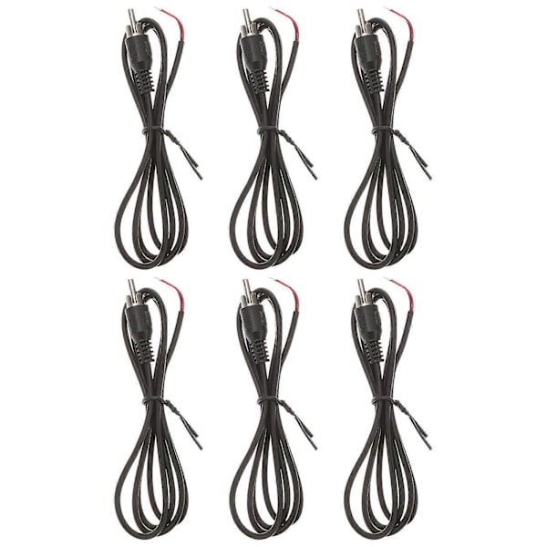 6 stk. RCA til Bare Tråd Kabel Udskiftning RCA Han Stik Jack Connector Adapter