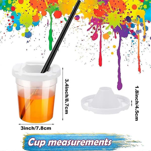 12-pack Spillfri Vita Lock-Paint Koppar, Återanvändbara Paint Koppar med Lock för Barn