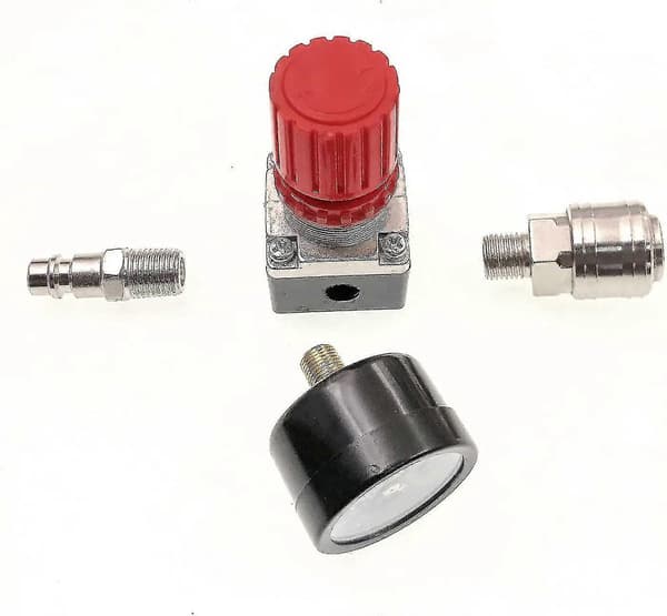 Luftkompressor Tryckregulator, Pneumatisk Tryckregulator 1/4\", Tryckregleringsventil Med Anslutning 140 Psi 12 Bar