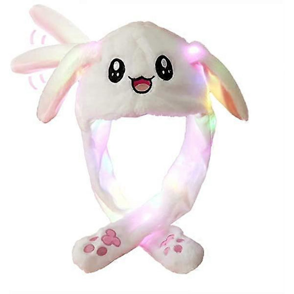 LED Lysende Plys Bevægelig Kaninhat Sjov Lysende og Øre Bevægelig Kaninhat Kasket til Kvinder Piger, Cosplay Jul Fest Feriehat