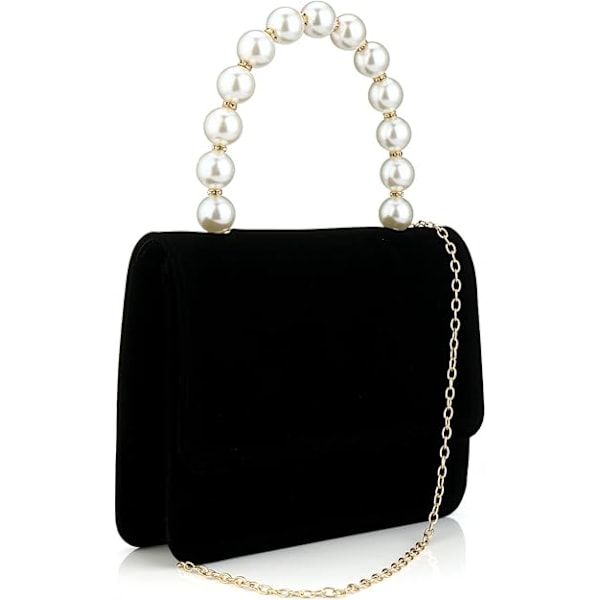 Perle Tote Fløyel Konvolutt Crossbody Veske med Kjede