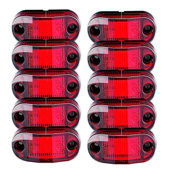 10 stk 6LED Sidemarker Blinklys Vanntette Sideklarering Markerlys Lampe for Tilhenger Lastebil