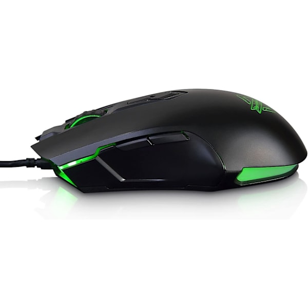 Aj52 Watcher RGB Gaming Mus, Programmerbar 7 Knapper, Ergonomisk LED Baggrundsbelyst USB Gamer Mus Computer Bærbar PC, Til Windows Mac OS Linux, Sort