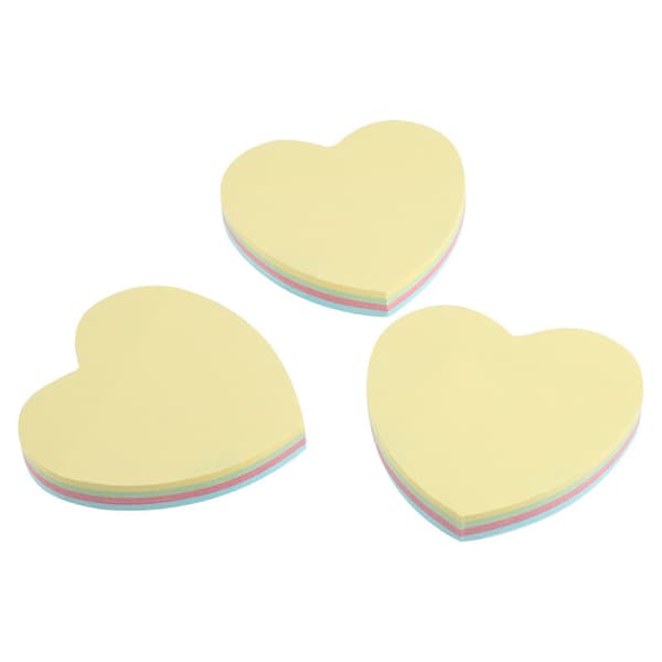 3 stk Post-it-lapper Sticky Notes Sticky Pad Sticky Bokmerke Hjerte Post-its