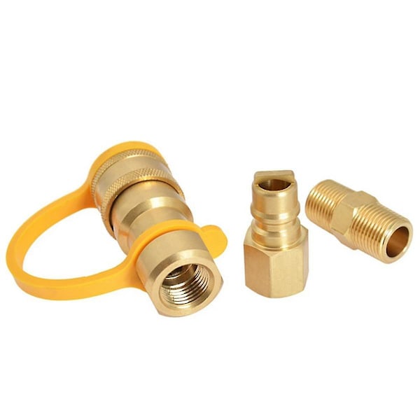2 stk. 3/8 tommer Naturgas Hurtigkobling Messing Propan Adapter Fitting til LP Gas Propan Slange Hurtig