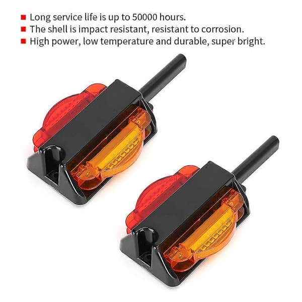 2 stk. 14LED Advarselsbaglygte 12V 6000K Lys Baglygte til Lastbil