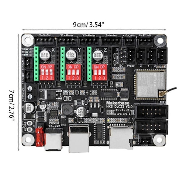MKS DLC32 V2.0 Hovedkort Høy ytelse kontrollkort for 3D-skrivere GRBL integrert styrepanel