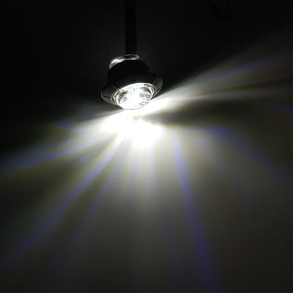 Vanntett Sidemarkørlys LED Hvit 12V Kulelampe Mini 3/4\" for Lastebil Tilhenger Baklys