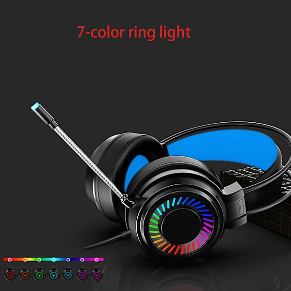 Lett Stereo Gaming Headset med LED-baklys, Kult RGB Regnbue