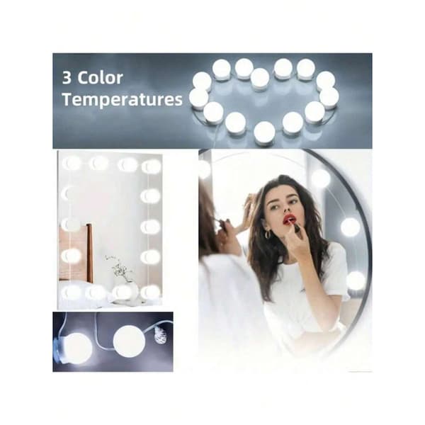Hollywood LED makeup spejllys, dæmpbart LED-lys (kun pære) 9 lights