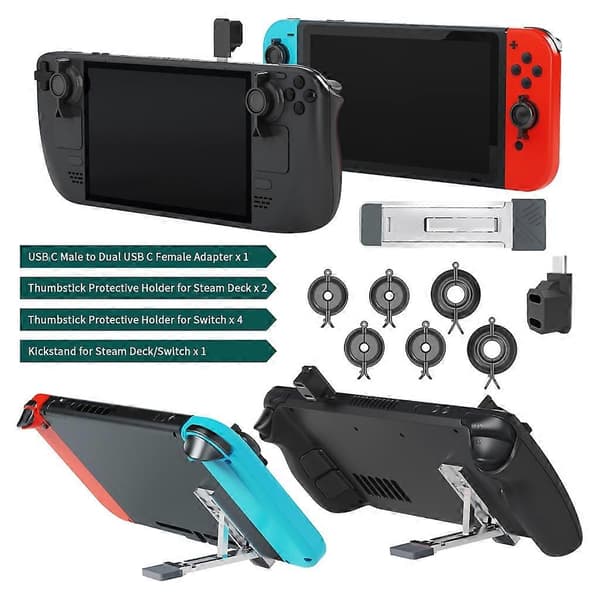 Kickstand Soft Shell-Opbevaring Beskyttelsesetui Til Steam Deck/Switch Kickstand Spilkonsol Bærbar Rejsetaske Dæksel