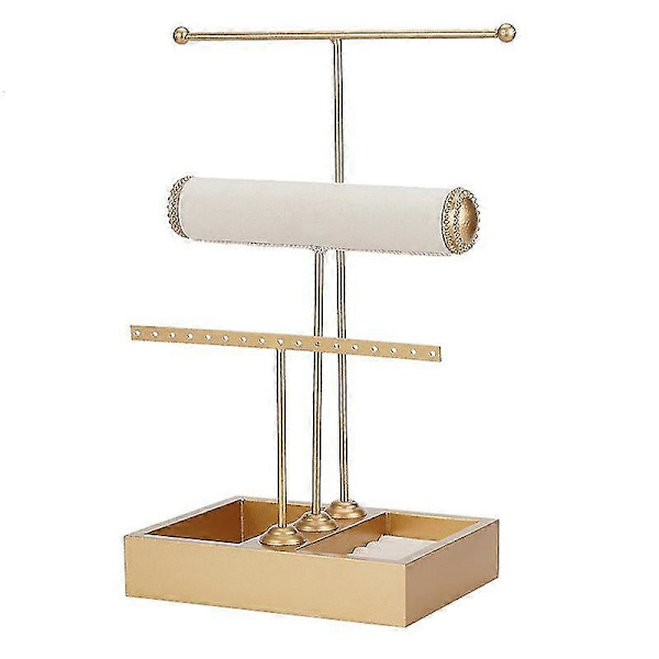 3-vånings smyckesträd Stativ Tornställ Halsband Armbandshållare Smyckesdisplay Stativ Smyckestorn w