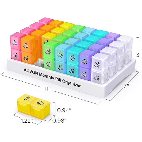 Månedlig Pilleorganiser (2 Gange Dagligt), 30 Dages En Måneds Pilleboks Etui Med 31