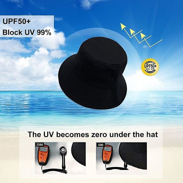 Hinkar för kvinnor Solstrandhatt Unisex Tvättad Bomull Packbar Sommarresor Utomhus Fiskehattar Upf 50+