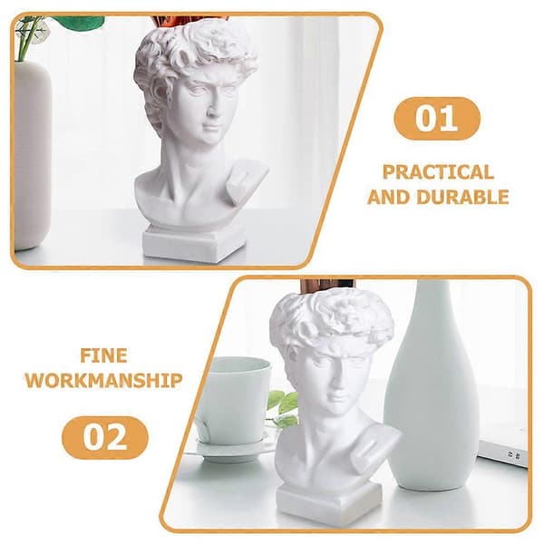 Gresk Statue Penneholder Gresk Stil Statue David Statue Blomster Vase Sminkebørster Holder