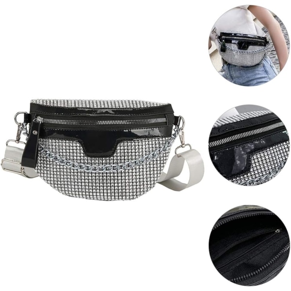 Fanny pack rhinestone 10 12 glitter girls  1pc monipuolinen crossbody-laukku luova rintalaukku vyölaukku rintapussi matkustamiseen