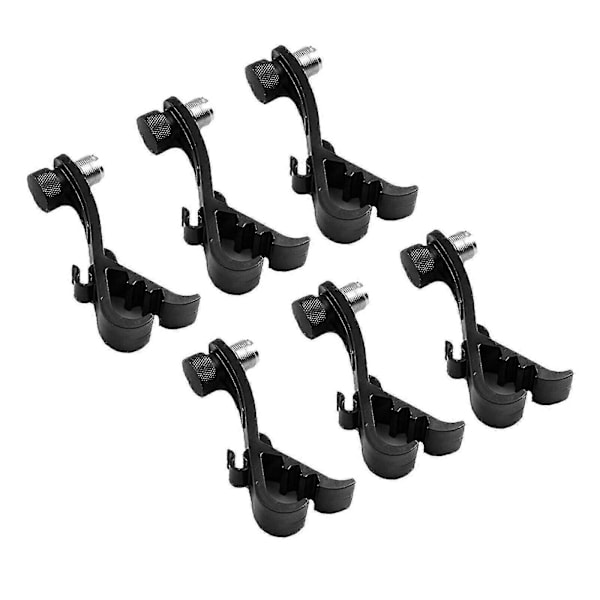 6x Stødsikre Mikrofon Tromme Randklips Tom Snare Mount Mic Klemmer Holder