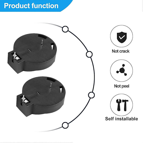 2 stk. CR2450 Knappencelbatteri Stikkontakt Holder Etui, 2 Pins Sort Plastik Batteri Stikkontakt