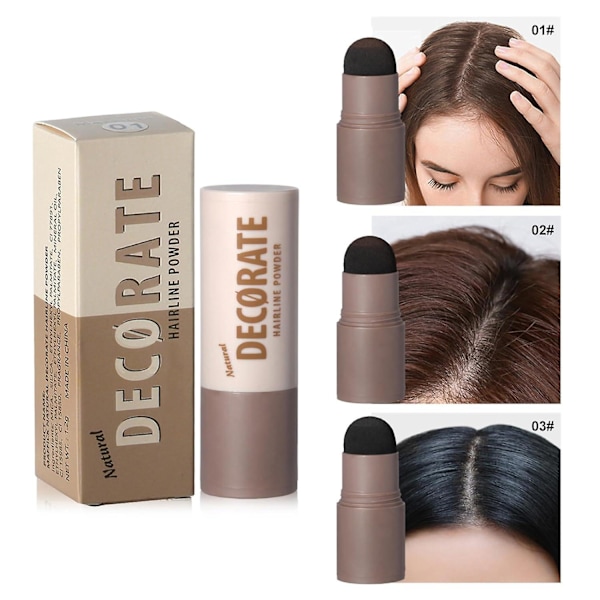 Hårpuder Stick, Hårfäste Puder Stick, Rot Touch Up för Tunnande Hår, Grått Hår Skugga Cover Up, Omedelbart Rot Concealer för Naturlig Volym