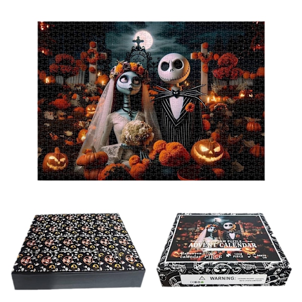 Painajainen Countdown-palapeli Halloween Jack ja Ellie Countdown-palapeli