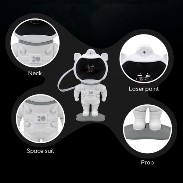 Natlampe - Stjernehimmelprojektor (med LED-lys) - Astronaut