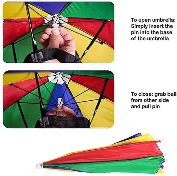 Foldbar Parasol Hat 3 Dele Foldbar Voksen Sjov Hat Mini Hat Vandmelon Skræl Tilfældig Farve