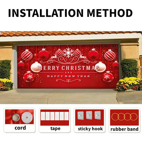 Stor Julgrindsbanner Julbakgrundsdekoration Semester, Julgrindsdekoration Garagebanner Utomhus (O, 15.7 6.8 FT)