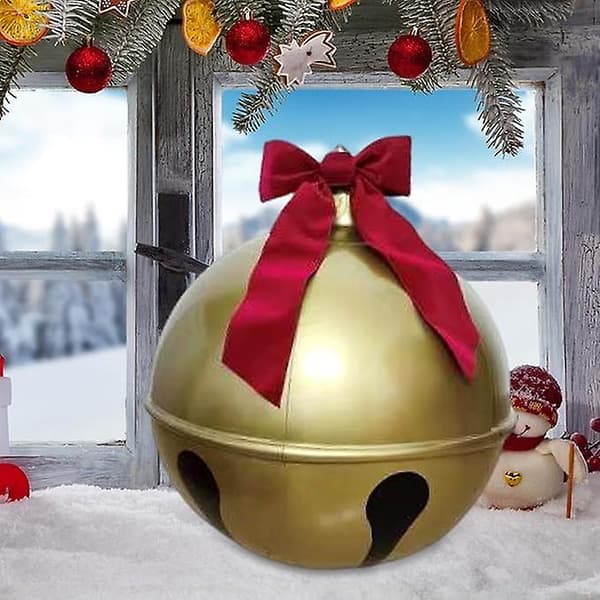 Store Julepynt Utenfor | Store Julekuler | Juleoppblåsbare | Oppblåsbar Julekule Jingle Bell 45cm+60cm