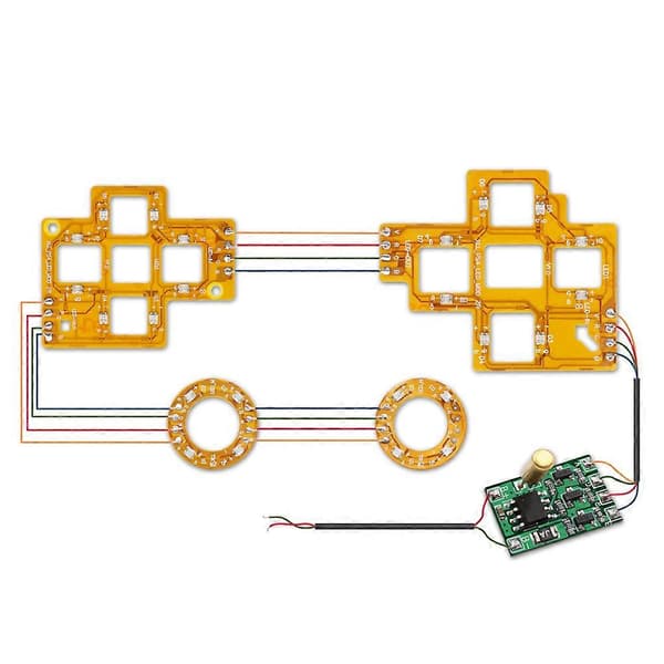 Multi-fargede lysende D-Pad tommelpinner ansiktsknapper LED-sett for  kontroller 6 farger trykkstyring med knapper