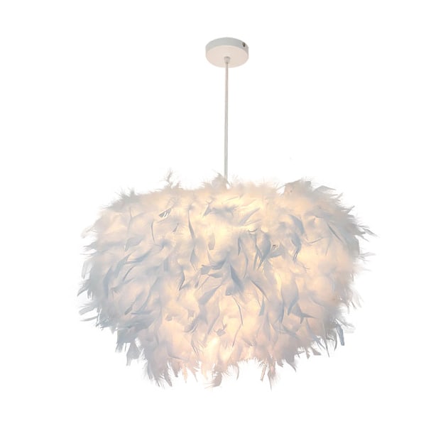 Hvit Fjærlysestake E27 40w - Diameter 30cm