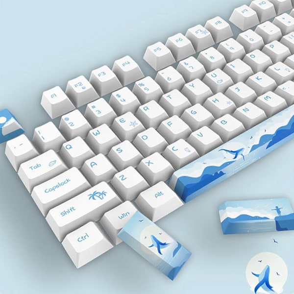 108 Tangenter Delfin Spel Keycaps PBT 5 Sidor Färg Sublimering Keycap Cherry Profil för Tangentbord 6.25 7U för Mekaniskt Tangentbord