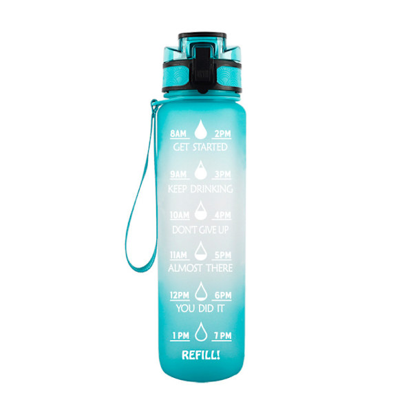 1000ML Tritan sports- og fitness-vandflaske i plastik med frostfinish og dobbelt håndtag, anti-læk, Drop the space cup
