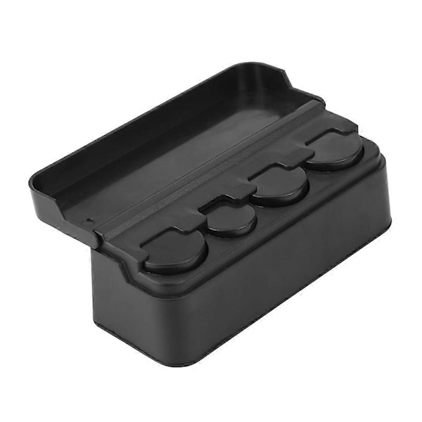 Universal Car Interior Plastic Coin Case Storage Box Holder Change Container Organizer Black