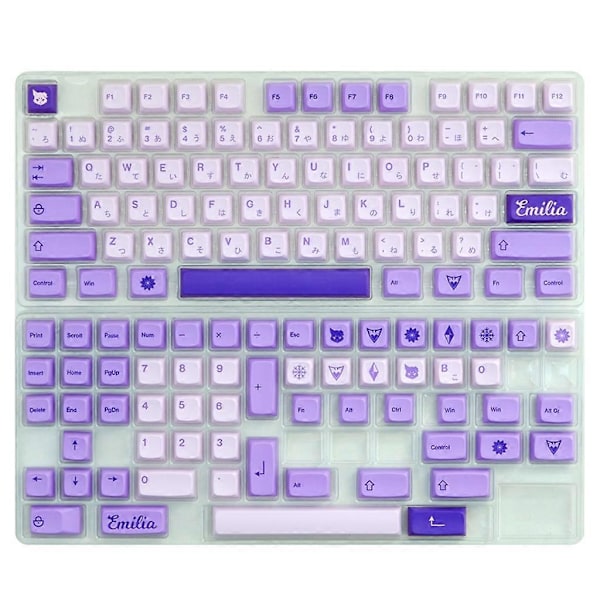 1 Set XDA Lila Tangentbordsknappar PBT Färgsublimerade Lila Speltema För Cherry MX-Switch Mekaniskt Tangentbord Minimalistisk Tangentbordsknapp