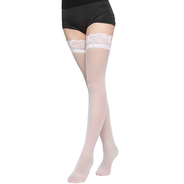 Dame strømpeholdere - blonde strømper White S