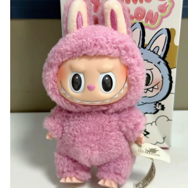 Labubu Macaron Monster Nyckelring Spännande Monster Macarons Vinyl Ansikte Plysch Nyckelringar Konst Samlarobjekt Leksaker Presenter till Barn Lätt... Lychee plum