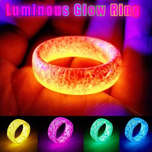 Luminous Glow Ring lyser i mörkret smycken unisex dekoration fluorescerande ring prydnader för kvinnor män