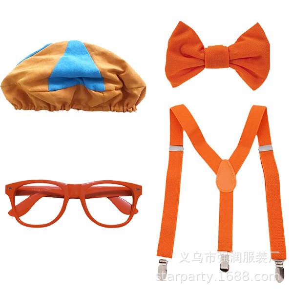 Engineer birthday suit, suspenders, glasses and bow tie suit, cartoon theme birthday party decoration