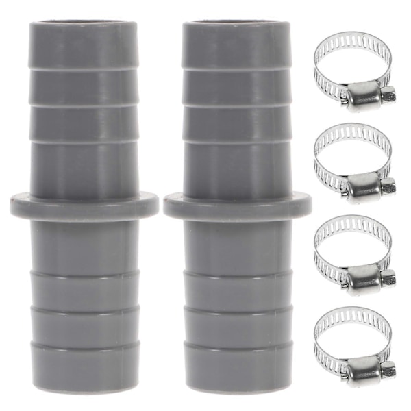 2 Sæt Vaskemaskine Aftapningsslange Adapter Aftapningsslange Forlænger Adapter med Slangeklemmer