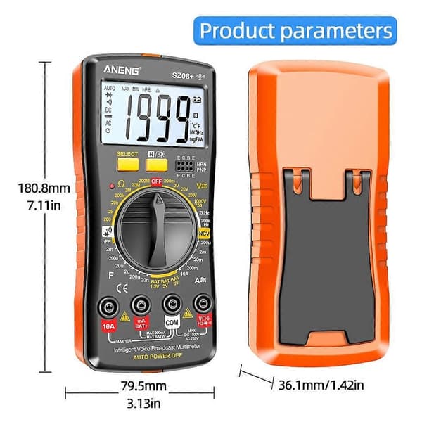Multimeter LCD-Lomme Digital Multi-Tester Voltmeter Amperemeter Ohmmeter AC-DC