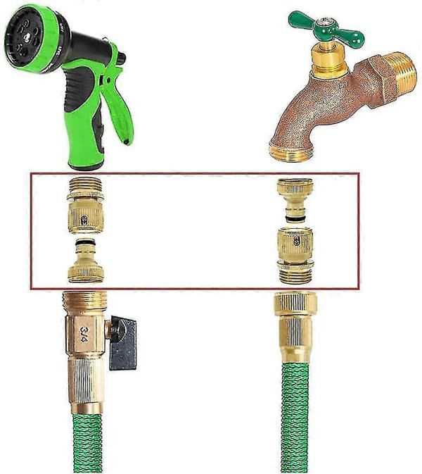 3/4\" Hurtigkoblingssæt 3/4\" Massiv Messing GHT Haneadapter Vand